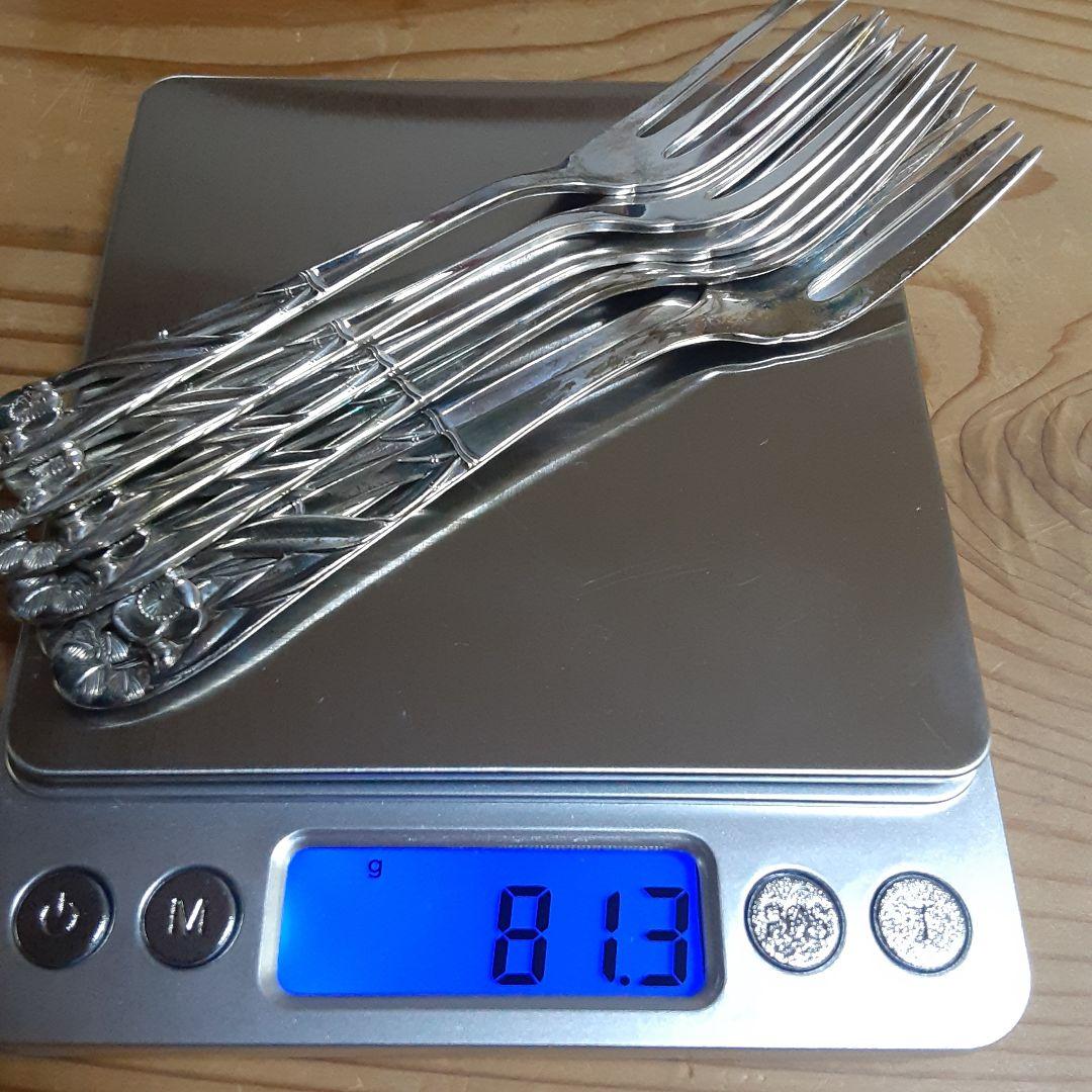 銀製　透かし　松竹梅　フォーク6本