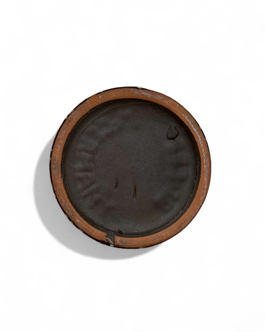 西ドイツ製 Fat Lava風 円筒形 黒釉 スプラッター＆ドリップ釉　北欧