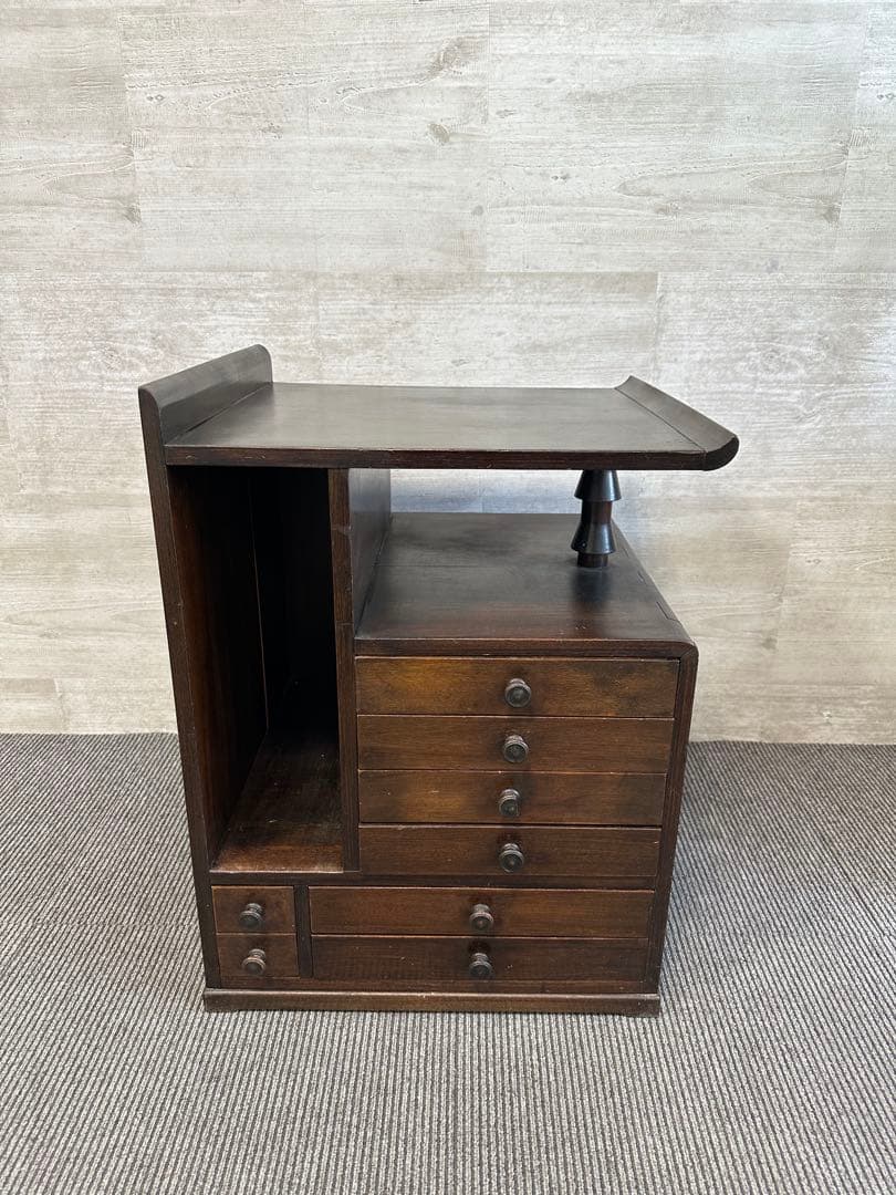 昭和レトロ 違い棚 キャビネット 小引き出し 花台 チェスト