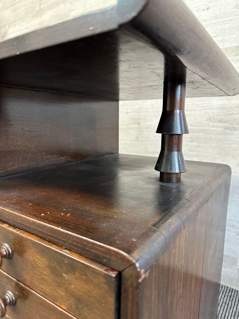 昭和レトロ 違い棚 キャビネット 小引き出し 花台 チェスト