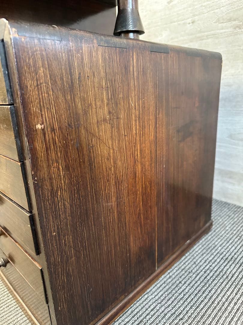 昭和レトロ 違い棚 キャビネット 小引き出し 花台 チェスト