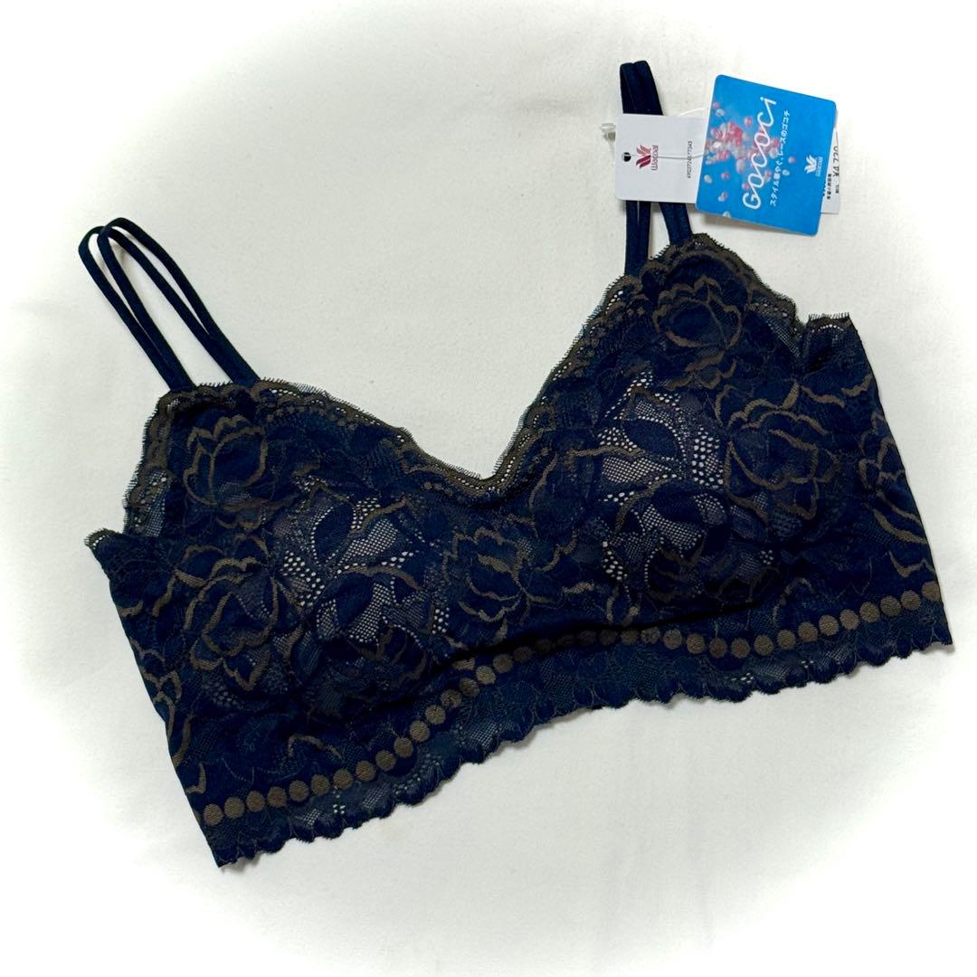 ワコール ゴコチ レーシィタイプ Lサイズ チェック柄／ネイビー