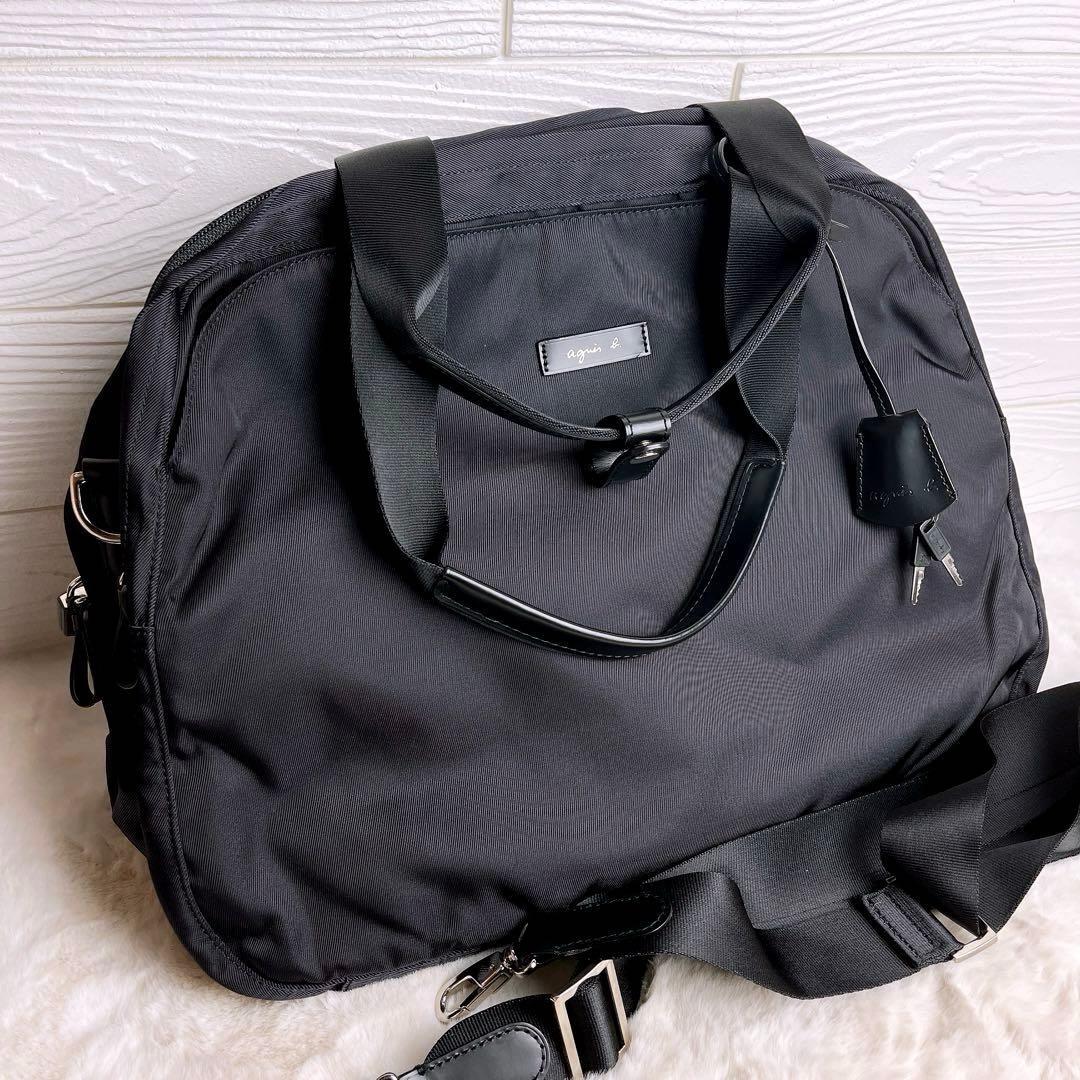 未使用級☆agnes b.アニエスベー大容量 2wayトートバッグ ナイロン 黒