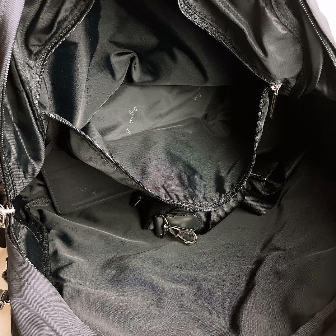 未使用級☆agnes b.アニエスベー大容量 2wayトートバッグ ナイロン 黒