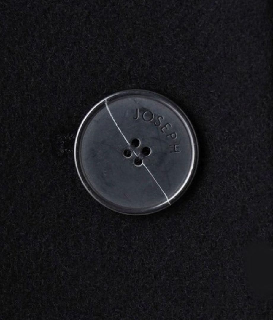 未使用JOSEPH◆カシミヤ混シングルコート36黒14万 美ライン定番品