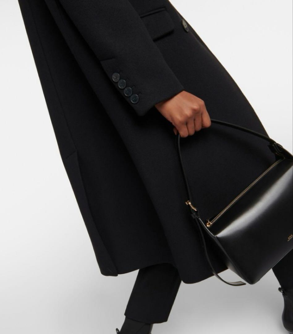 未使用JOSEPH◆カシミヤ混シングルコート36黒14万 美ライン定番品