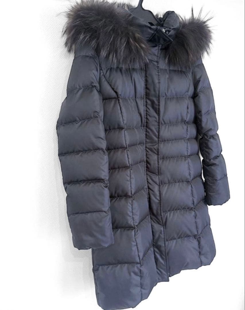 INDIVI ロングダウンジャケット　ブラック　定価約7万円