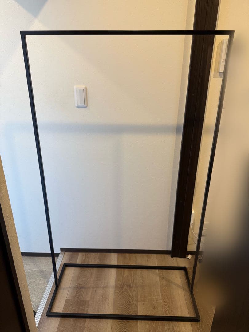 kanademono シンプル アイアン ハンガーラック ブラック W90