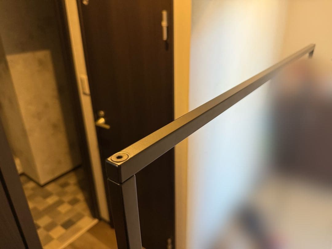 kanademono シンプル アイアン ハンガーラック ブラック W90