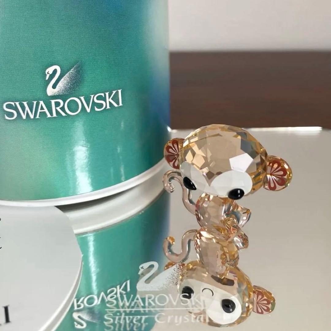 SWAROVSKI スワロフスキー クリスタル MONKEY サル 干支 置物