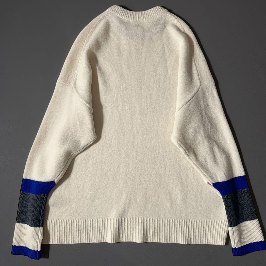 ナゴンスタンス ニット アームカバー プルオーバー バイカラー ブルー