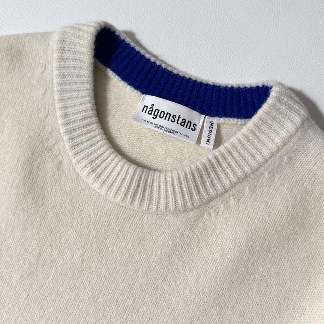 ナゴンスタンス ニット アームカバー プルオーバー バイカラー ブルー