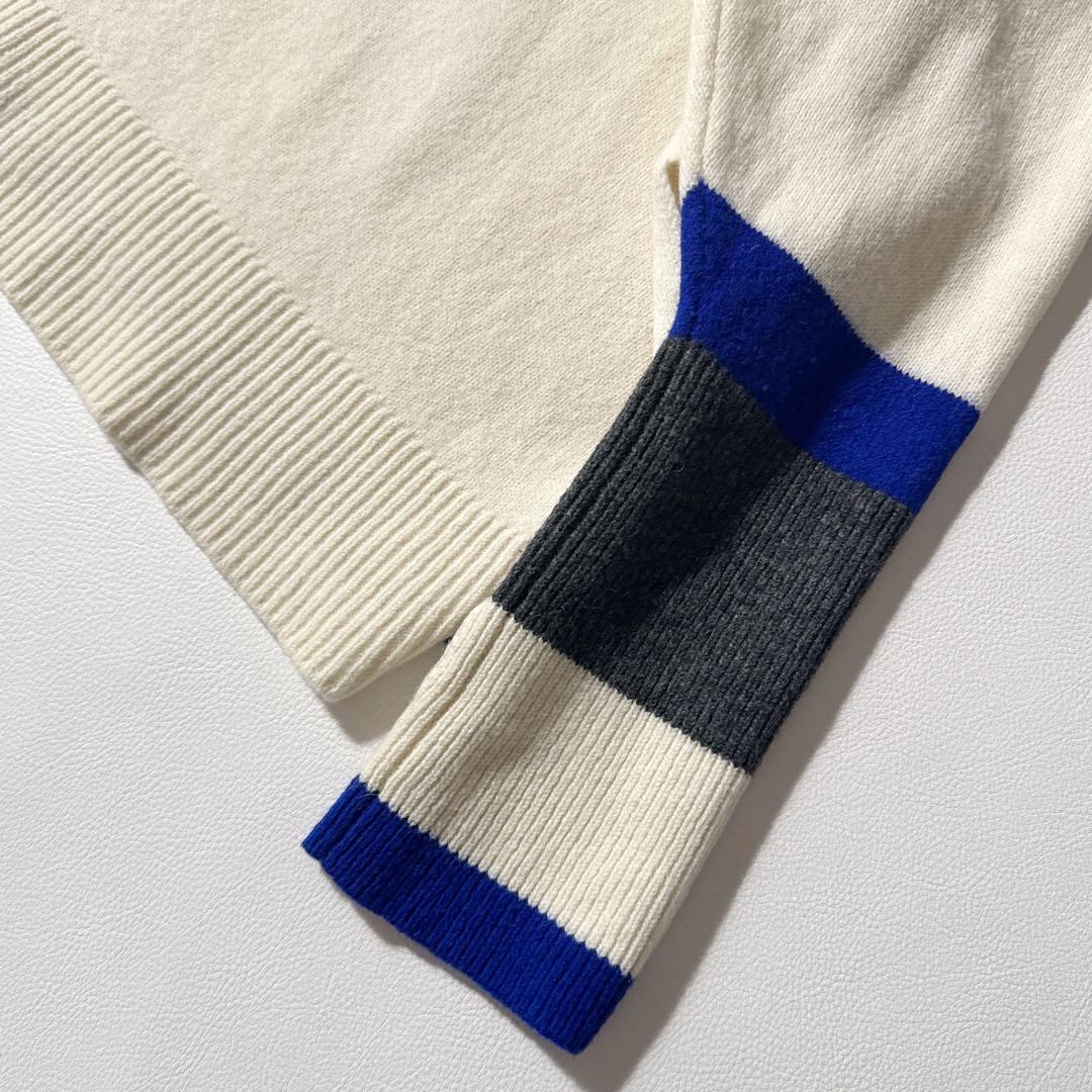 ナゴンスタンス ニット アームカバー プルオーバー バイカラー ブルー