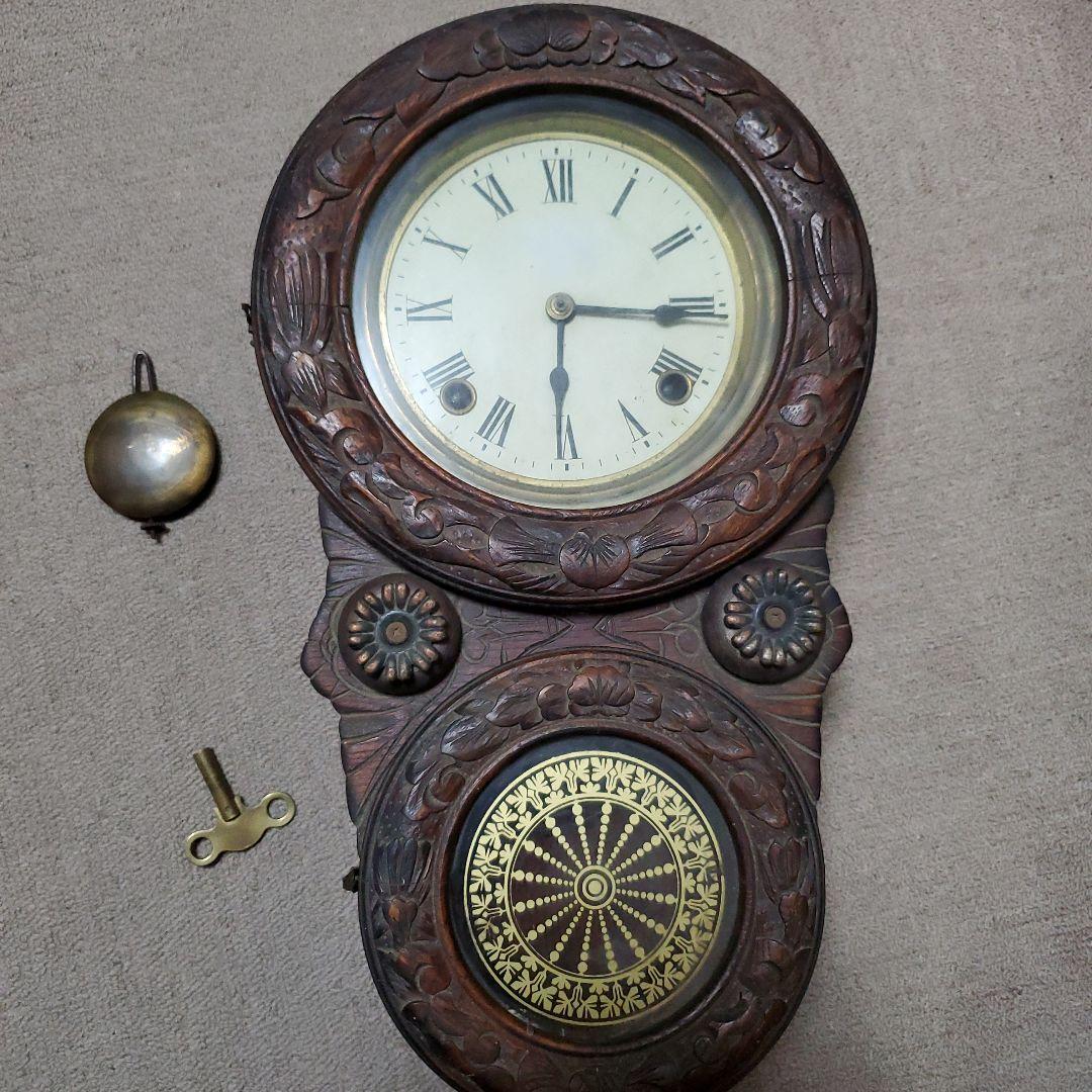 せいちゃんさん専用です古い掛け時計　精工舎？　姫だるま時計　四つ丸　ゼンマイ式