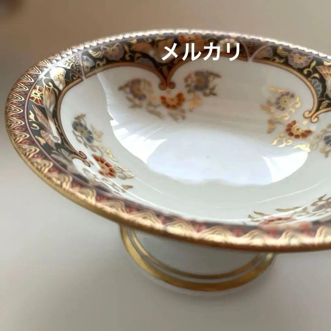 有田焼　其泉　金彩　黒外濃金海松鳳凰文 高台　5鉢揃い　コンポート皿　お祝い