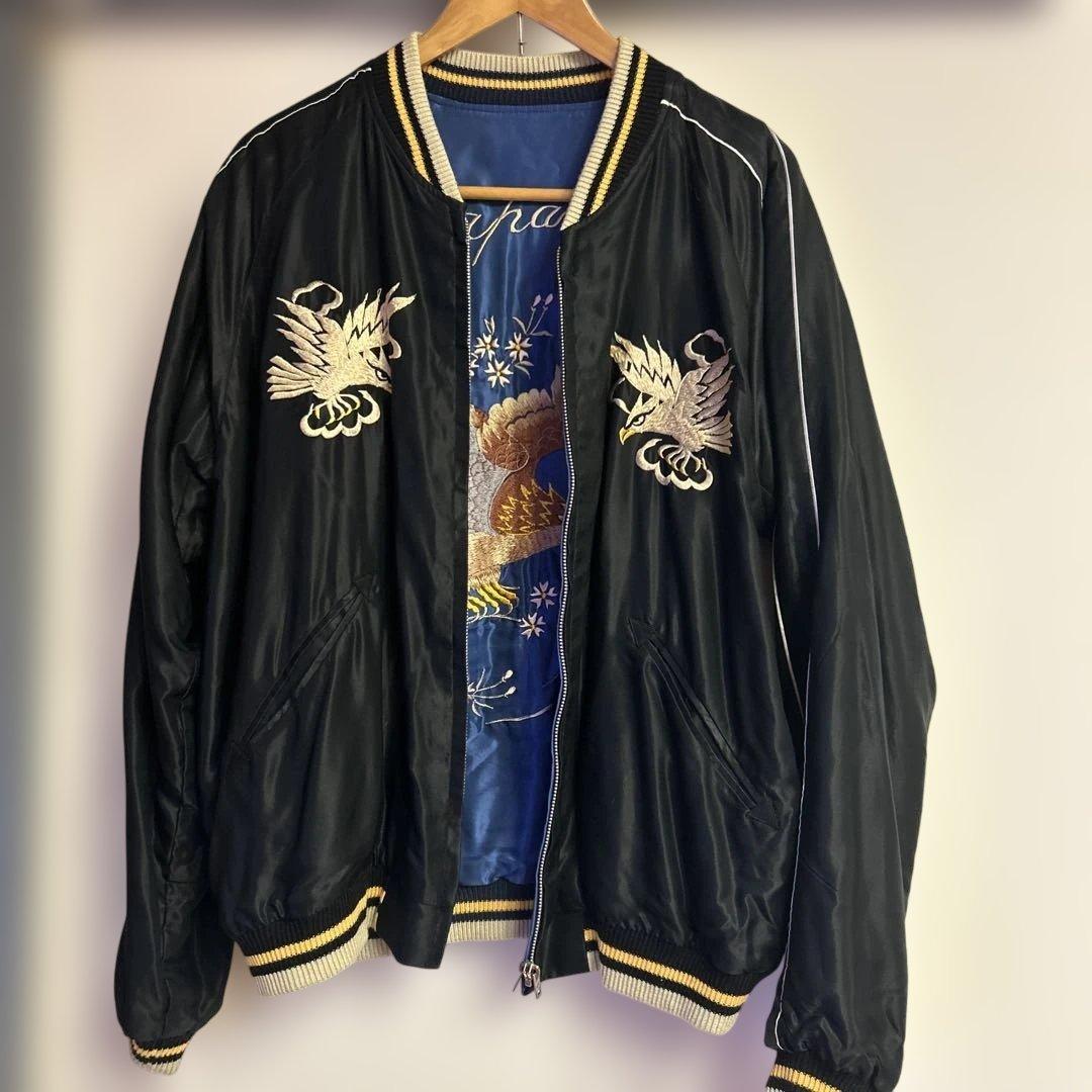 テーラー東洋　スカジャン　リバーシブル　刺繍　鷹　虎　龍　XLサイズ