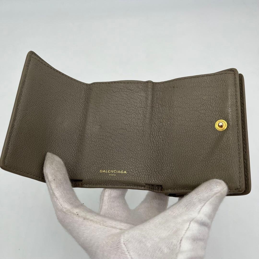 バレンシアガ 三つ折り財布 エッジシティ クラシックミニ ゴールド金具 レザー