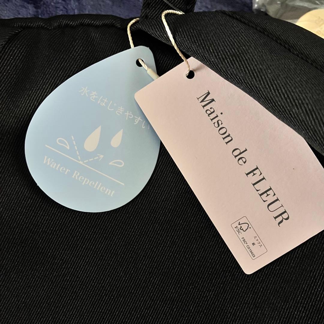 新品未使用Maison de FLEUR撥水加工リボンラウンドリュック ブラック