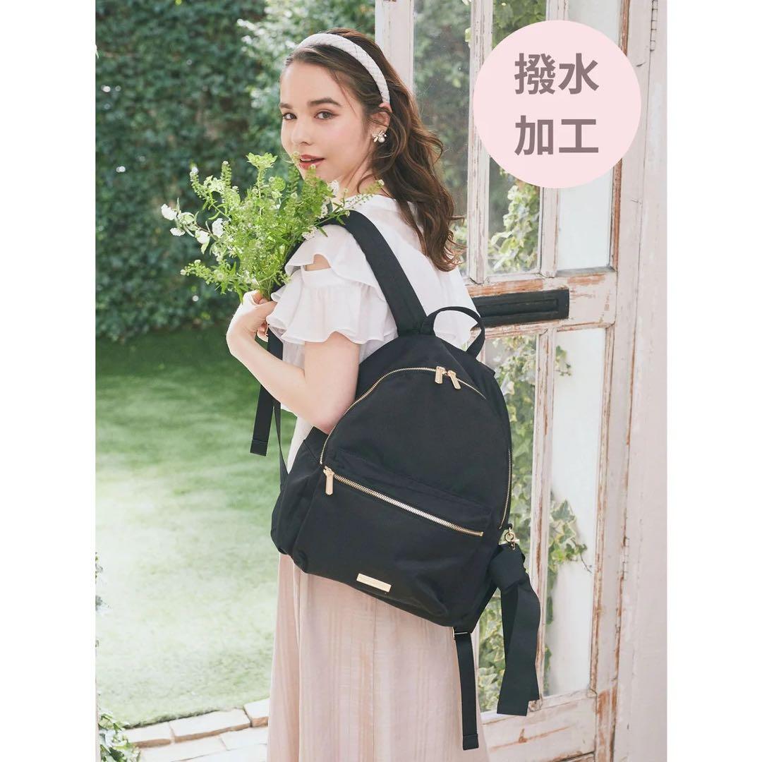 新品未使用Maison de FLEUR撥水加工リボンラウンドリュック ブラック