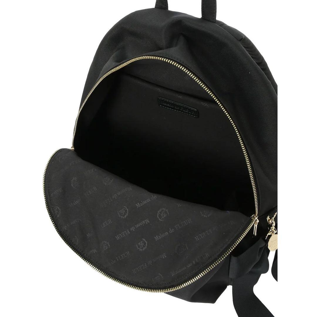 新品未使用Maison de FLEUR撥水加工リボンラウンドリュック ブラック