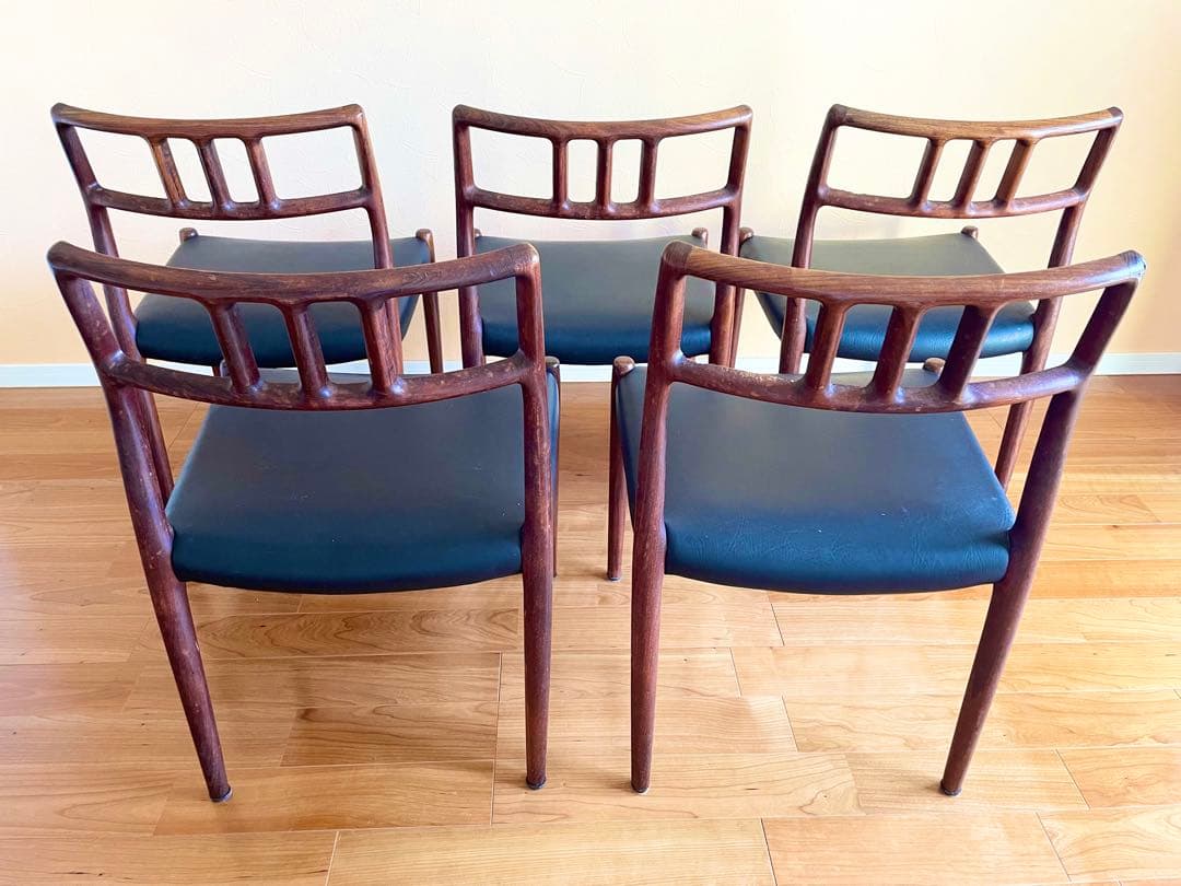 ダイニングチェア4脚　デンマークニールス・モラー チーク材 椅子　大塚家具リペア