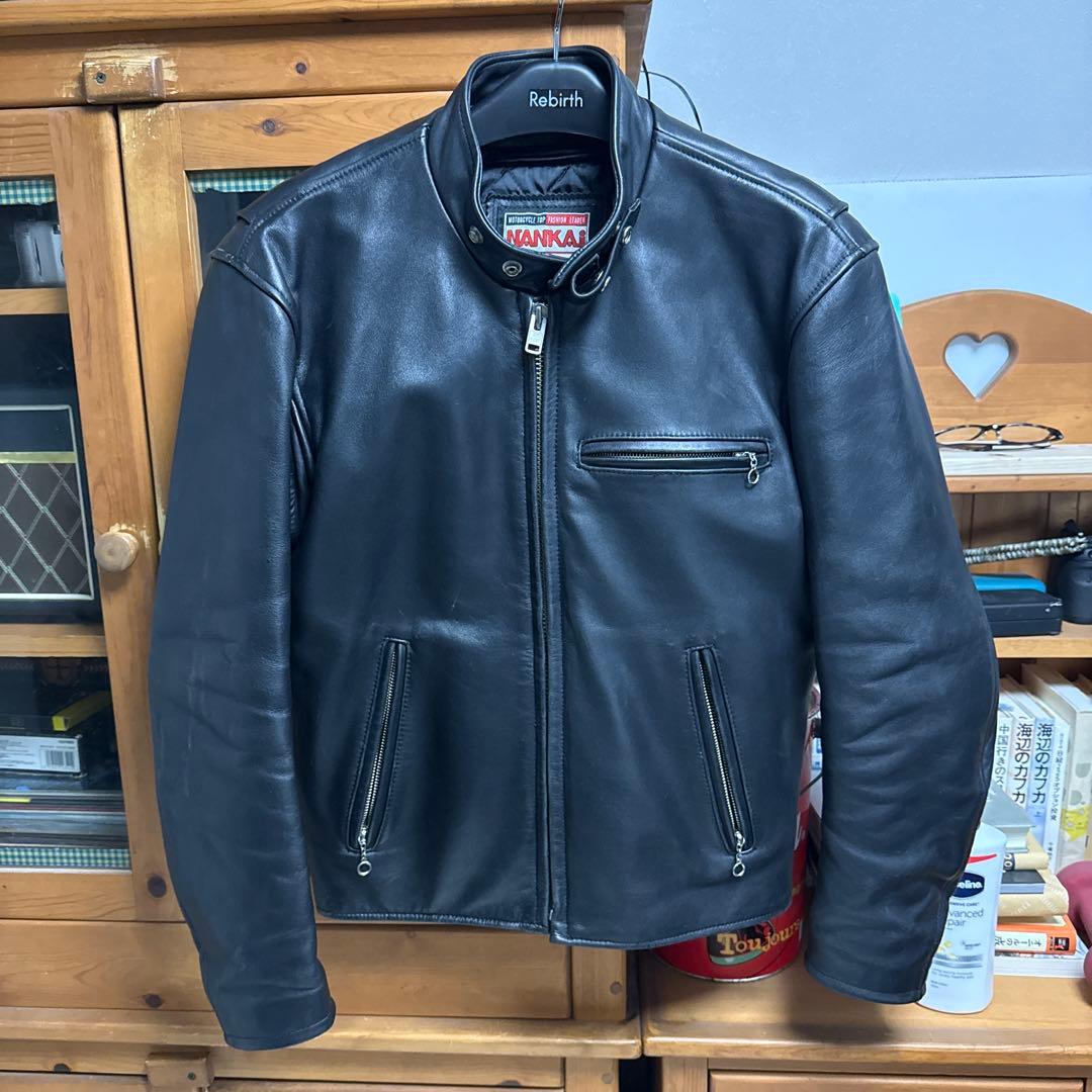 NANKAI ブラック シングルライダースジャケット