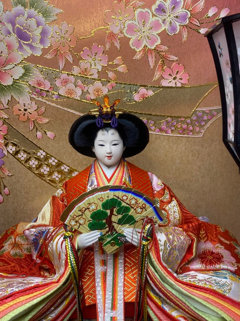 東京久月　雛人形ガラスケース入り親王飾り・間口約６３×奥行約２９×高さ約４４㎝