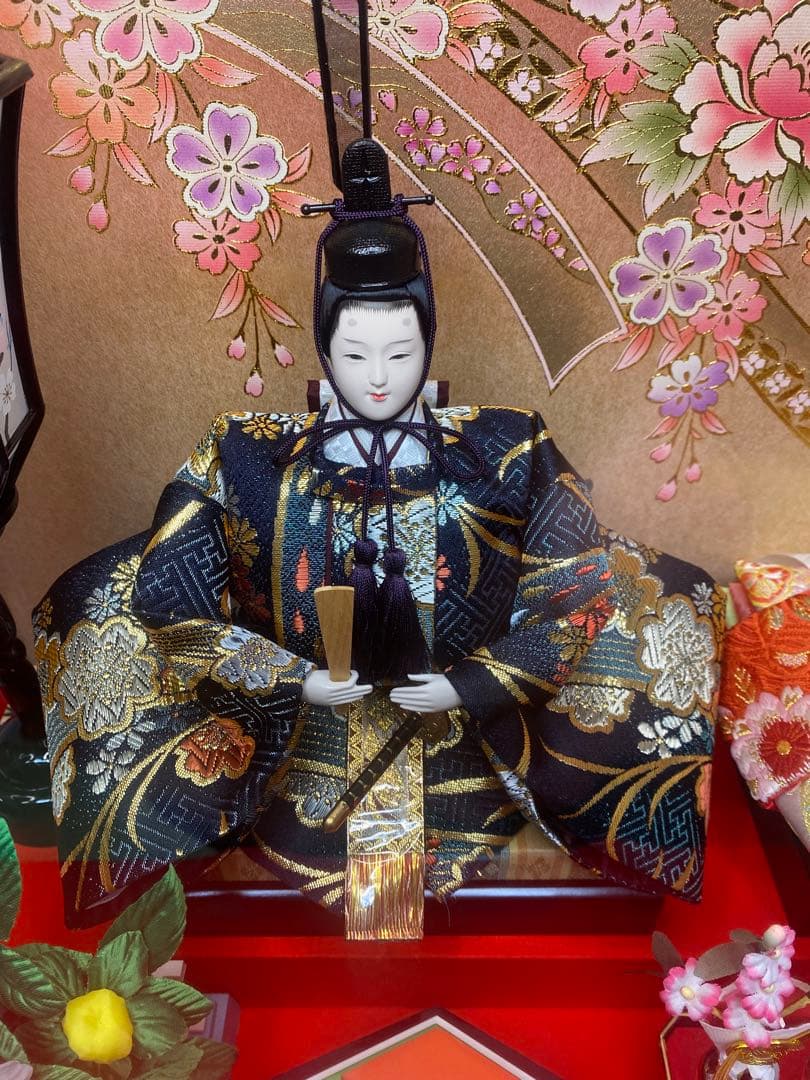 東京久月　雛人形ガラスケース入り親王飾り・間口約６３×奥行約２９×高さ約４４㎝