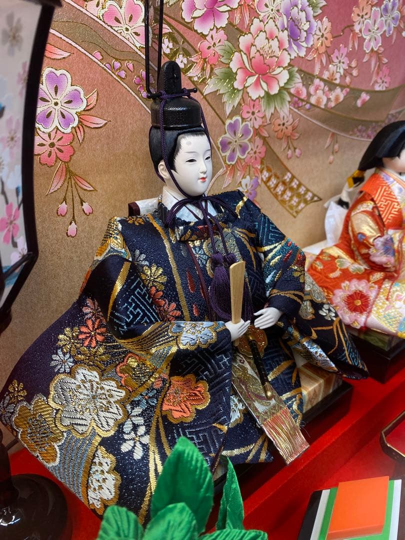 東京久月　雛人形ガラスケース入り親王飾り・間口約６３×奥行約２９×高さ約４４㎝