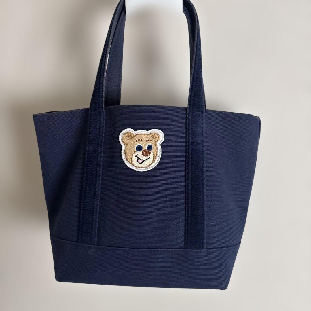 FEILER オールドテディ ワッペントートバッグ ネイビー L