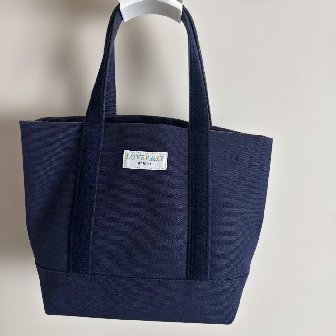 FEILER オールドテディ ワッペントートバッグ ネイビー L