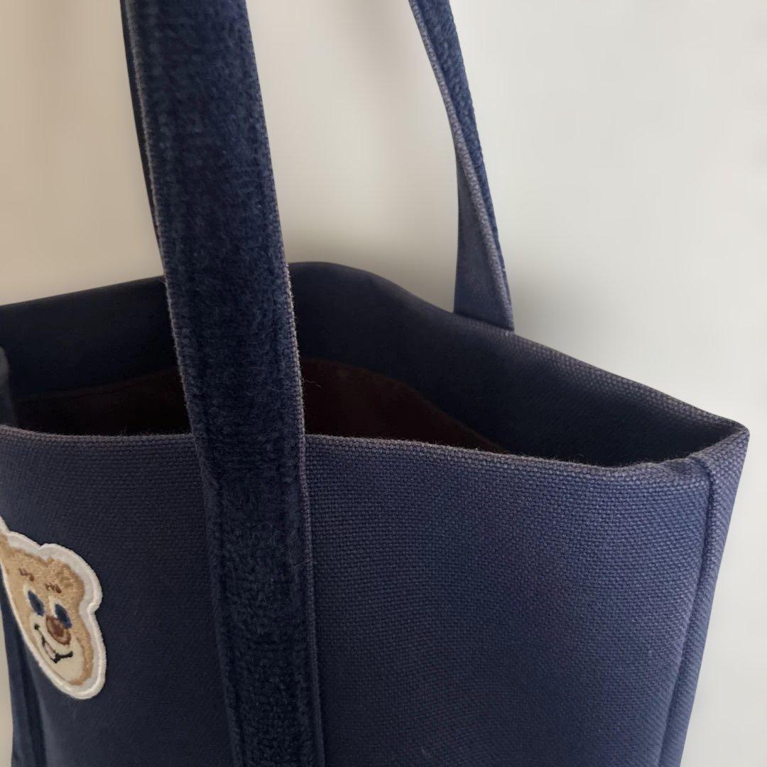FEILER オールドテディ ワッペントートバッグ ネイビー L