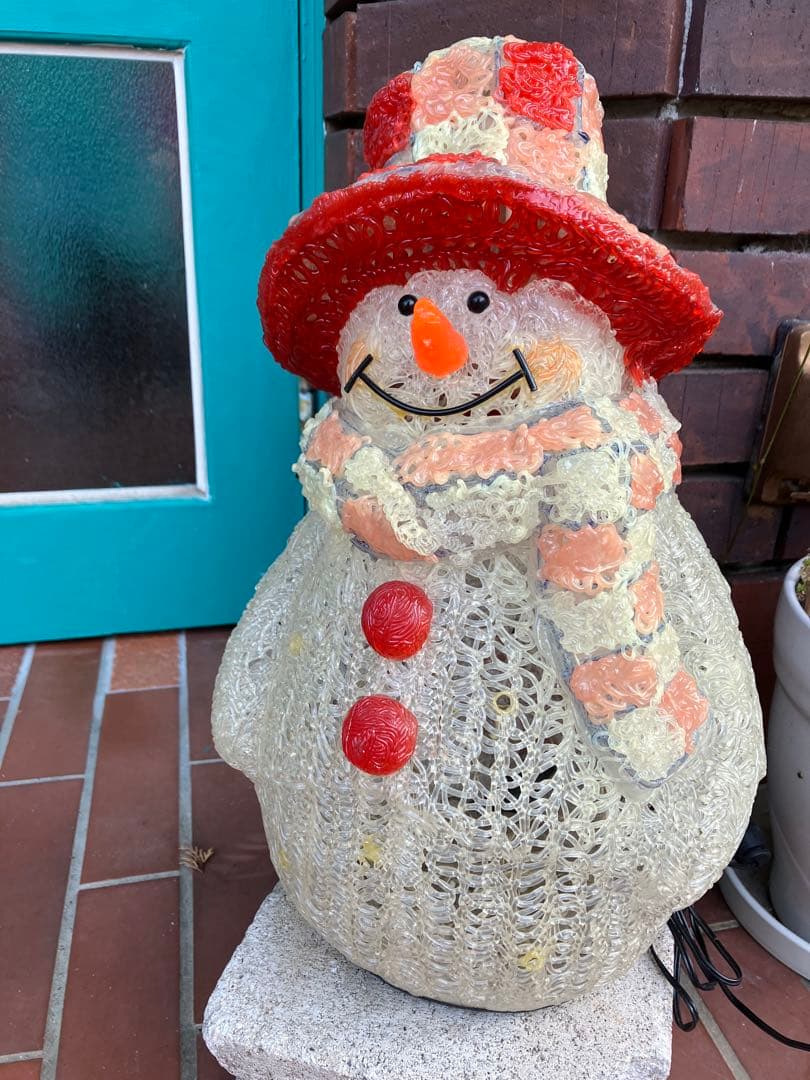 ライトアップ雪だるま装飾品 コンセント　ライト　イルミネーション　スノーマン