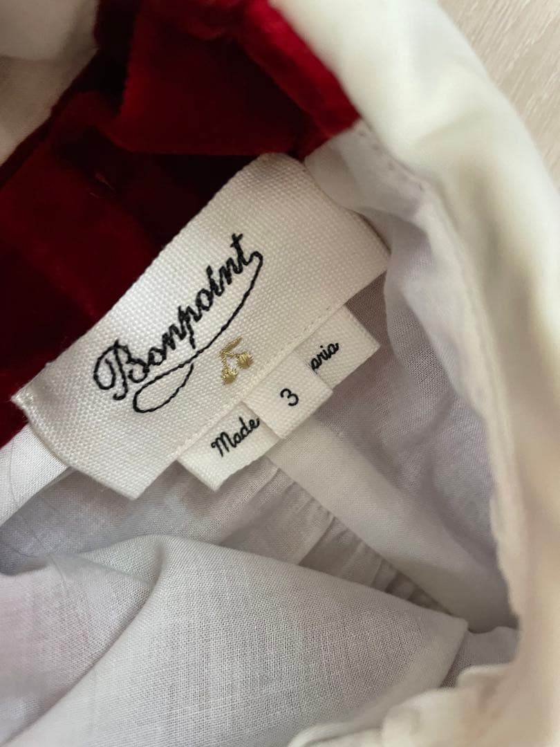 ボンポワ2018aw クチュールラインのベロアワンピース3A