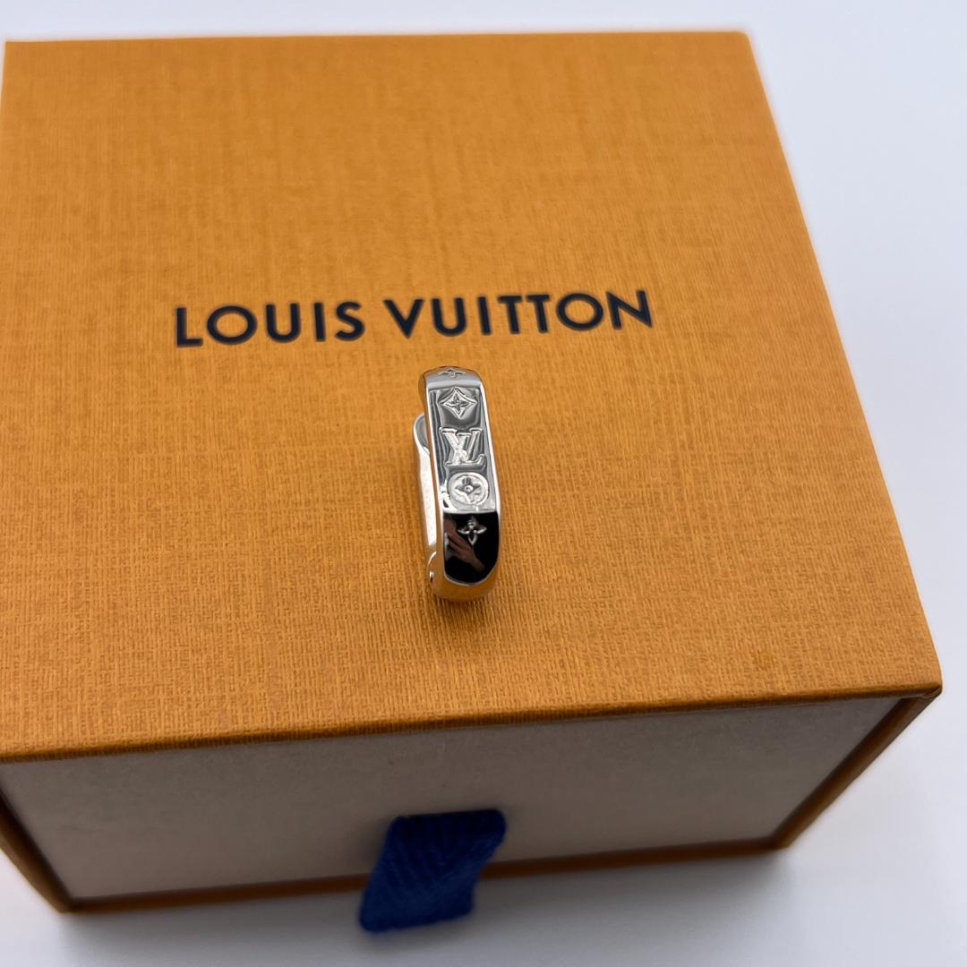 BASEルイヴィトン フープ ピアス モノグラム チェーン シルバー