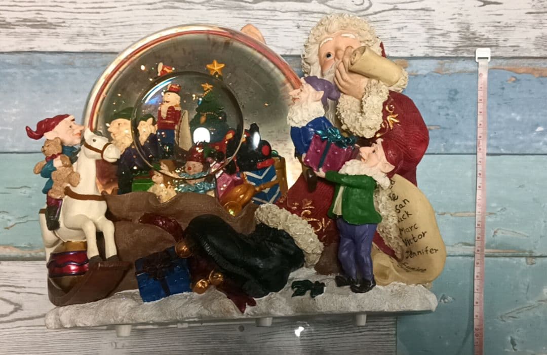 希少レア品　ヴィンテージ　クリスマス　特大　オルゴール　サンタ　 スノードーム