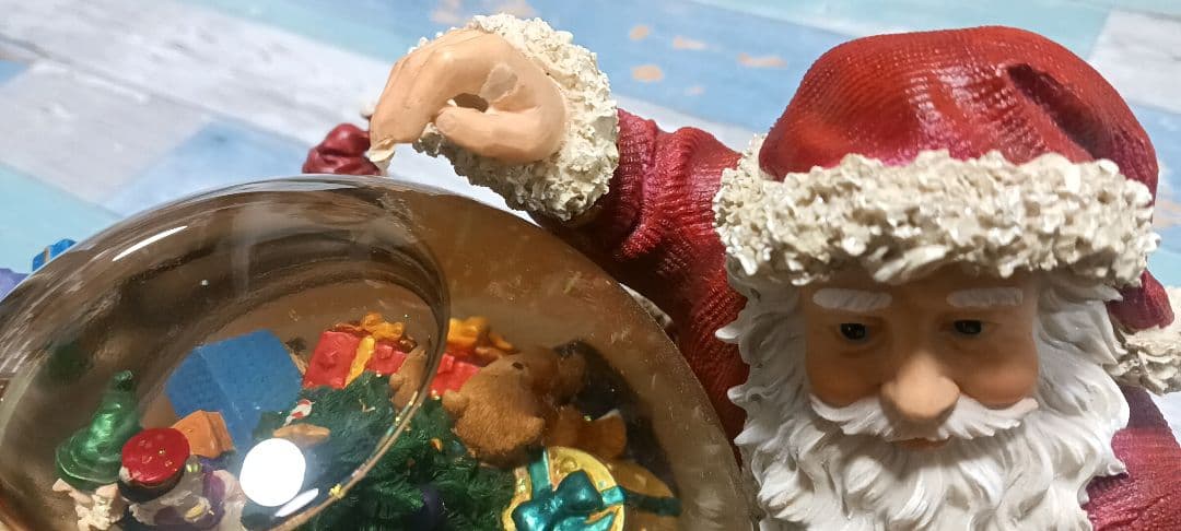 希少レア品　ヴィンテージ　クリスマス　特大　オルゴール　サンタ　 スノードーム