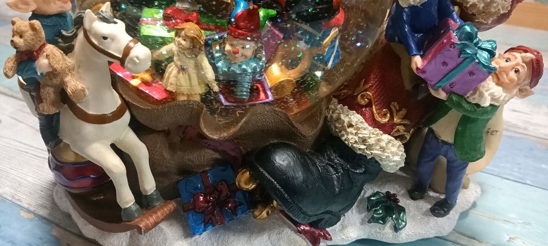 希少レア品　ヴィンテージ　クリスマス　特大　オルゴール　サンタ　 スノードーム