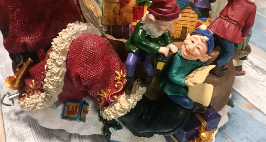 希少レア品　ヴィンテージ　クリスマス　特大　オルゴール　サンタ　 スノードーム