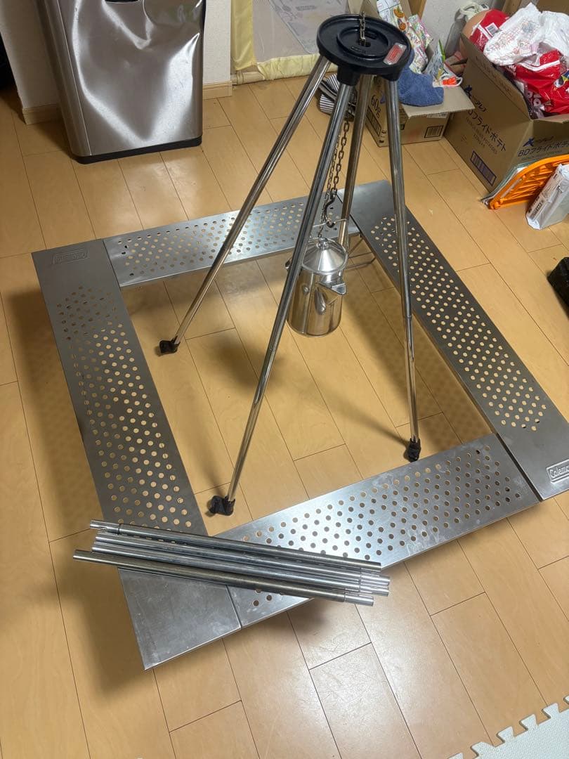 コールマン　セット売り　焚き火　ケトル　トライ　ファイヤープレイステーブル