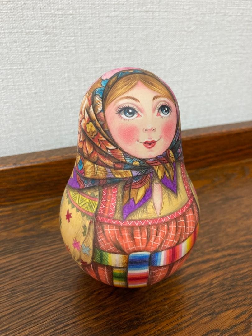ロシア雑貨☆民族衣装起き上がりこぼし♪プラトークCマトリョーシカ タチアナ作