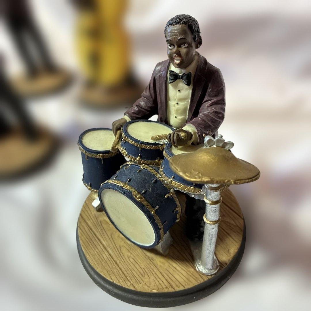 【希少】美品　レトロ　骨董品　ジャズバンドフィギュア　黒人　置物　コレクター　7