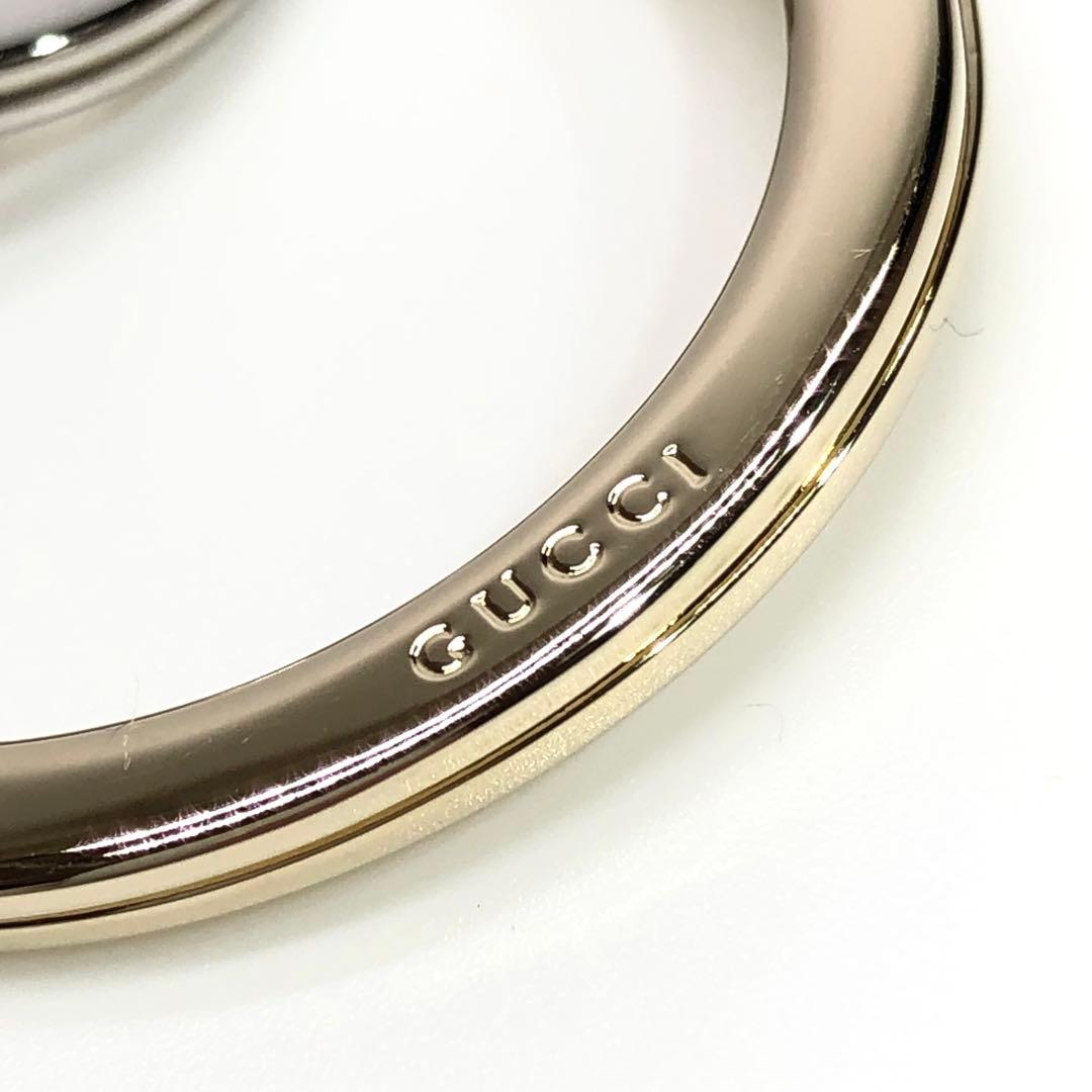 未使用✨希少 箱付 グッチ ダブルハート ゴールド×シルバー キーリング