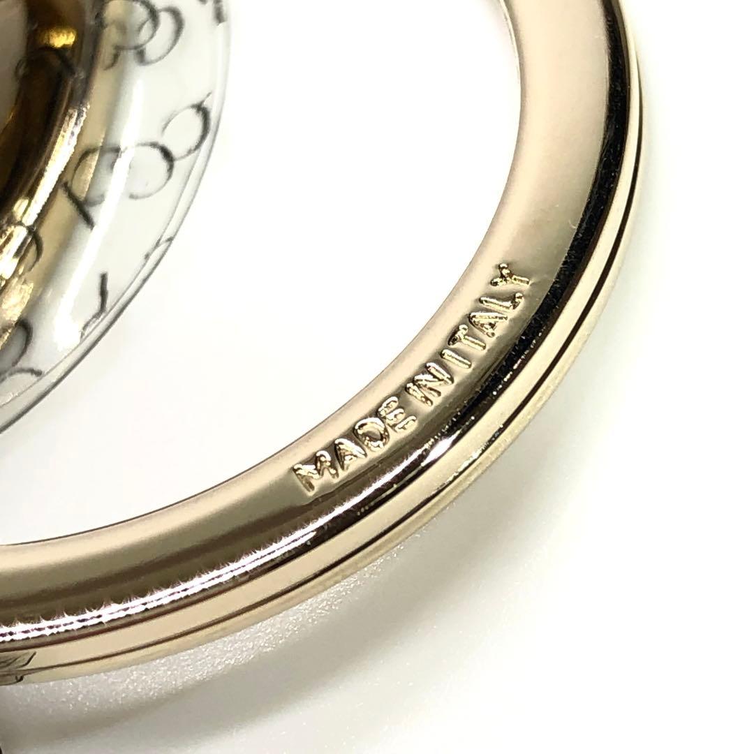 未使用✨希少 箱付 グッチ ダブルハート ゴールド×シルバー キーリング