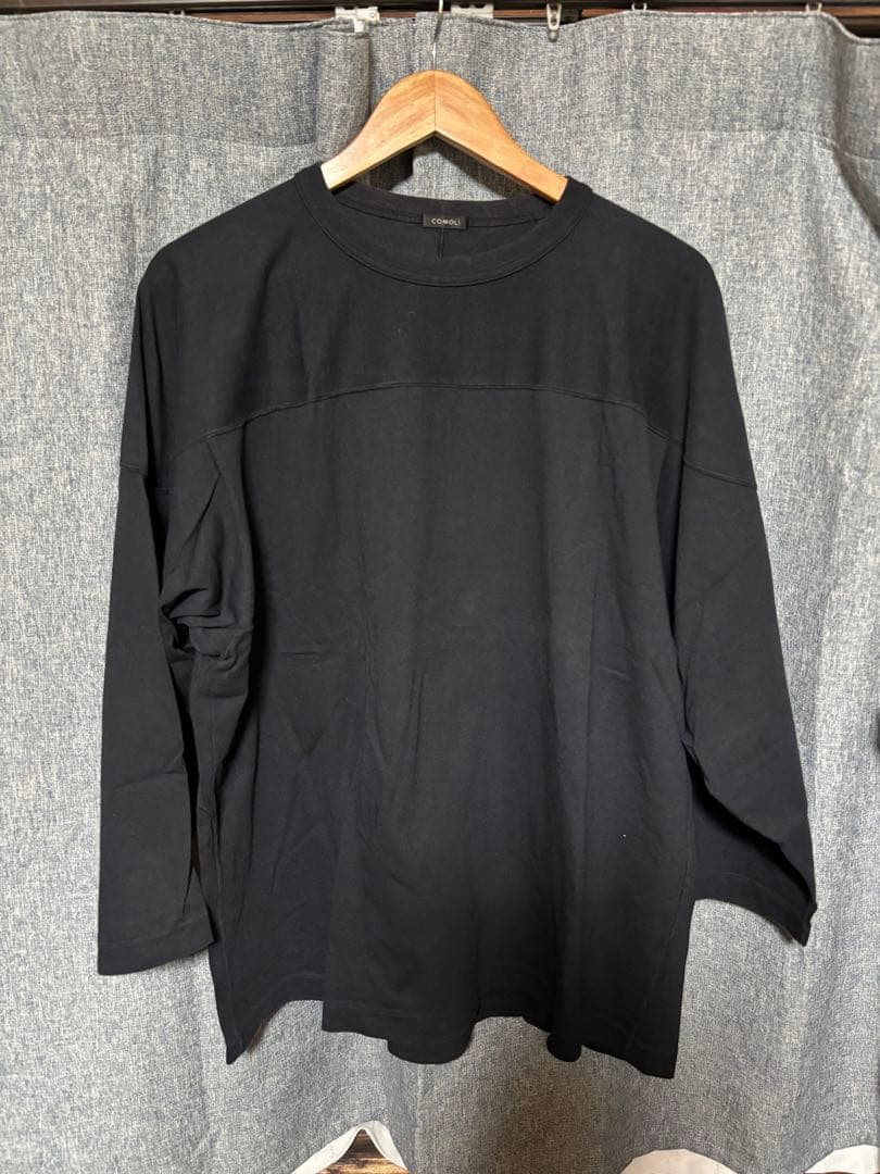 20AW comoli フットボールTシャツ ネイビー サイズ2