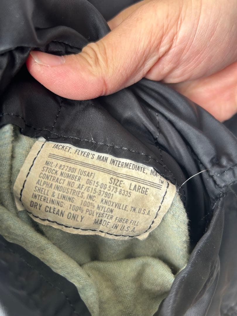 【USA製】70s MA-1 フライトジャケット IDEALジップ 米軍規格