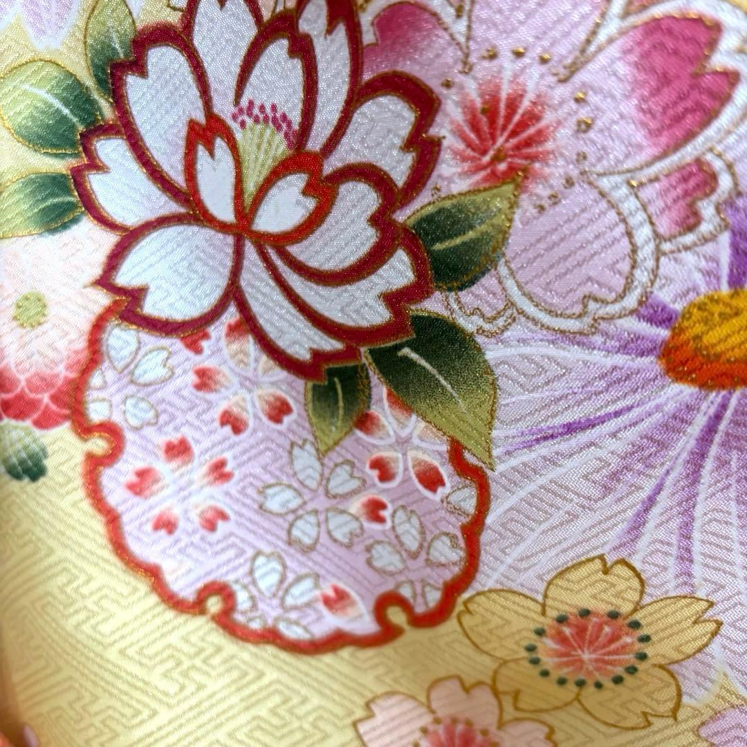 七五三七歳‼️完全フルセット‼️薄イエローに花々キラキラ‼️お家からは揃えるなし