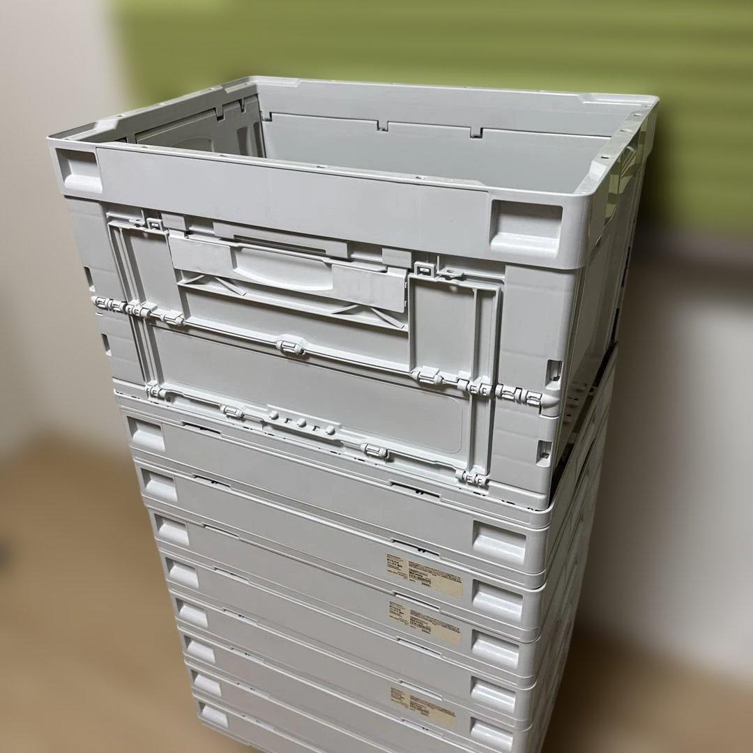 無印良品 折りたたみコンテナ 窓付 ホワイトグレー 50L 4個セット おまけ①