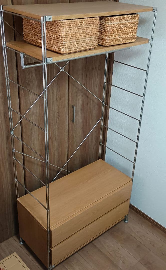 無印良品 ステンレスユニットシェルフ オーク材 ワードローブセット