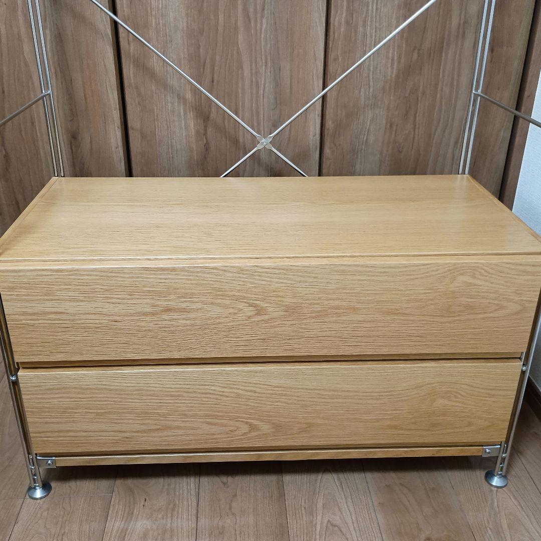 無印良品 ステンレスユニットシェルフ オーク材 ワードローブセット